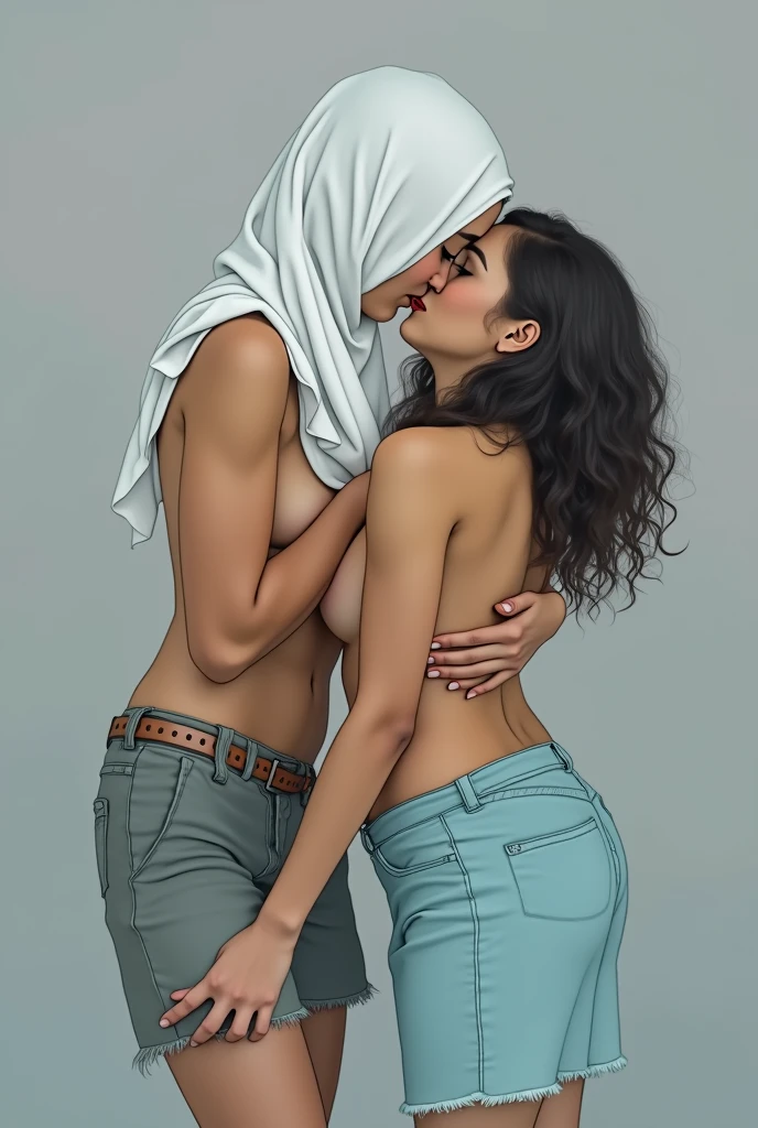 beautiful horny hijab indonesian lesbian girl,mom and ,in bathroom,naked,shower together,rubbing pussy,looking to camera,kiss on breast,looking to the viewer