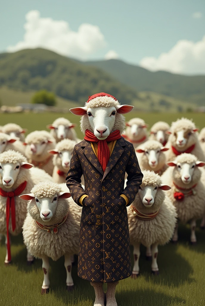 Sheep wearing LouisVuitton
