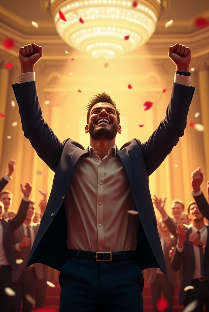 Man celebrating title human image