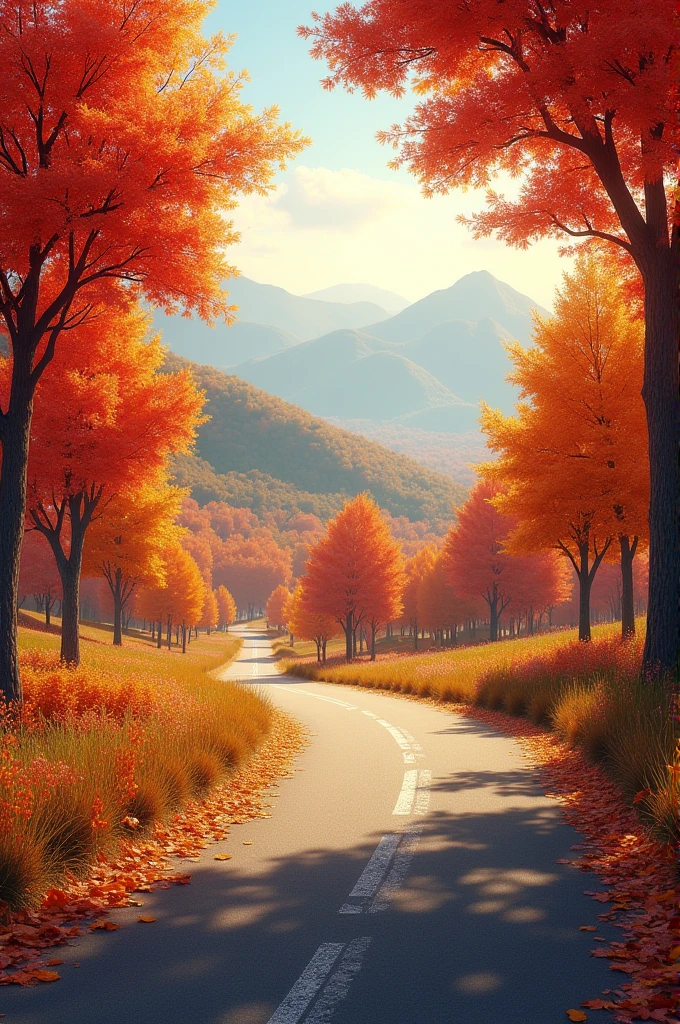 Autum with road