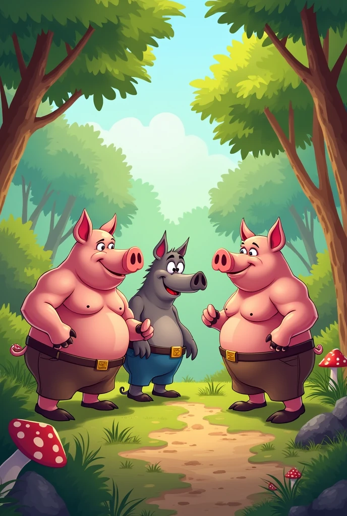 ChatGPT 4th mini

Enter
You said:
Provide a detailed prompt for generating a cartoon image of three muscular little pigs and a skinny wolf ChatGPT said:
ChatGPT
Claro! Here is a detailed prompt for generating an image in drawing format:

Image Description:

Scenario: A grove or clearing in the middle of a forest. The background may have trees and bushes, but it should be simple to keep the focus on the main characters.

Personagens Principais:

Three Porquis