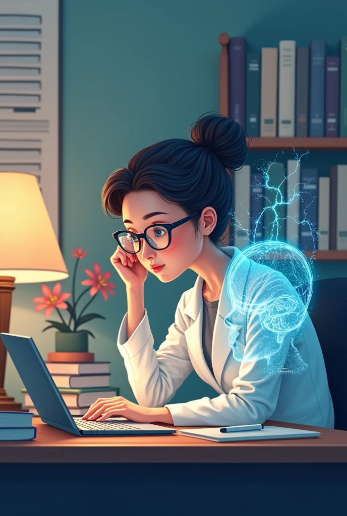 create icon of a psychologist doing neurofeeding