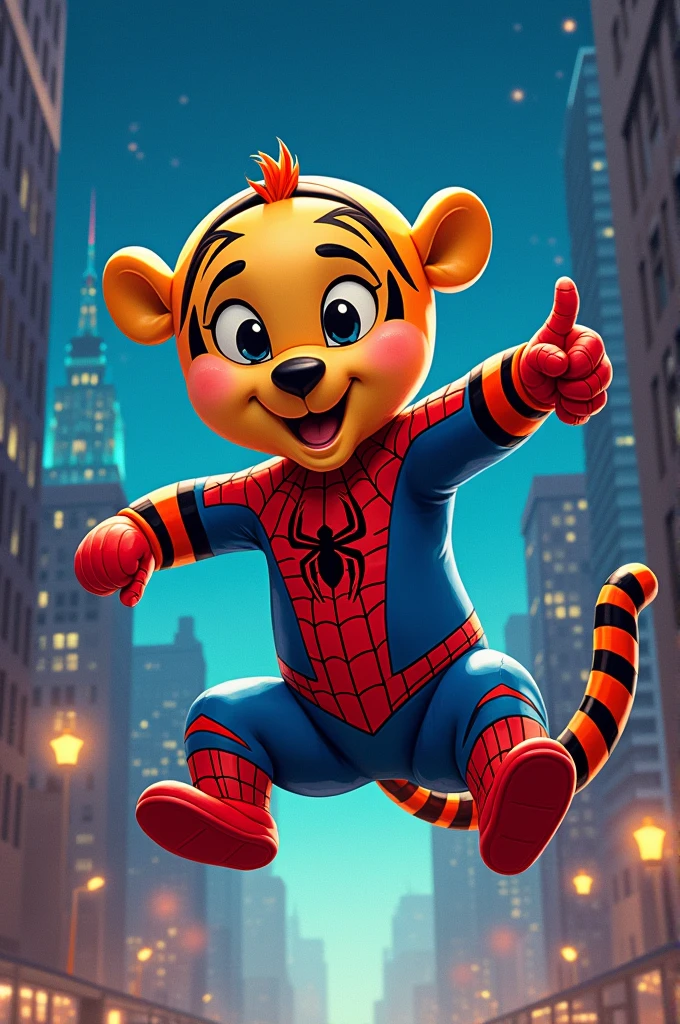Tigger look like spider man