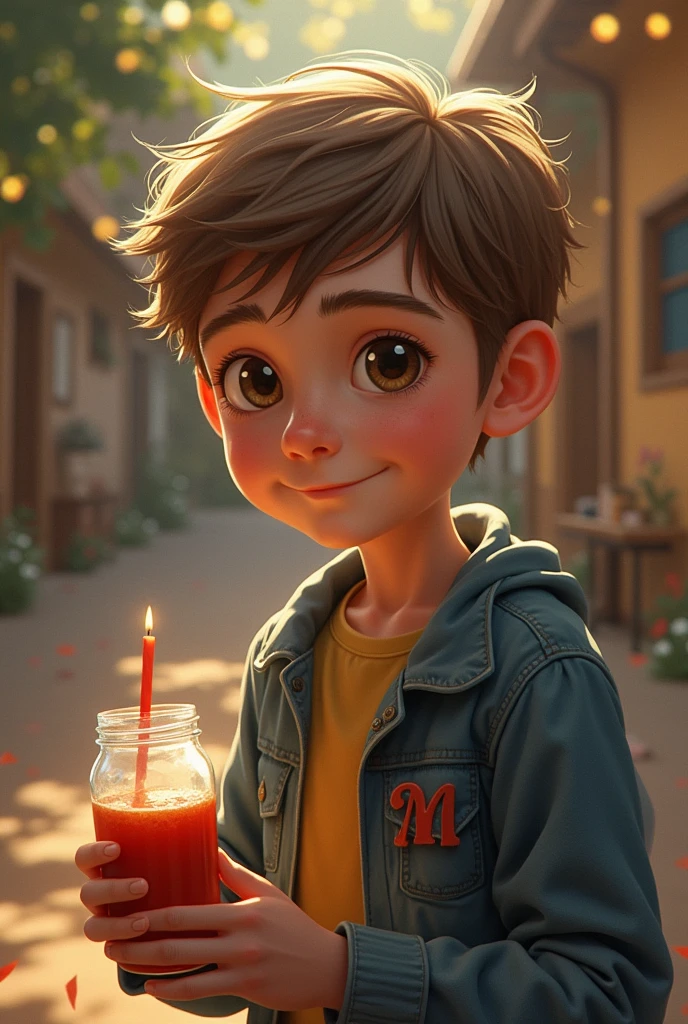 CREATE AN IMAGE ABOUT A BOY SAYING, I promise I'll go to your birthday party.