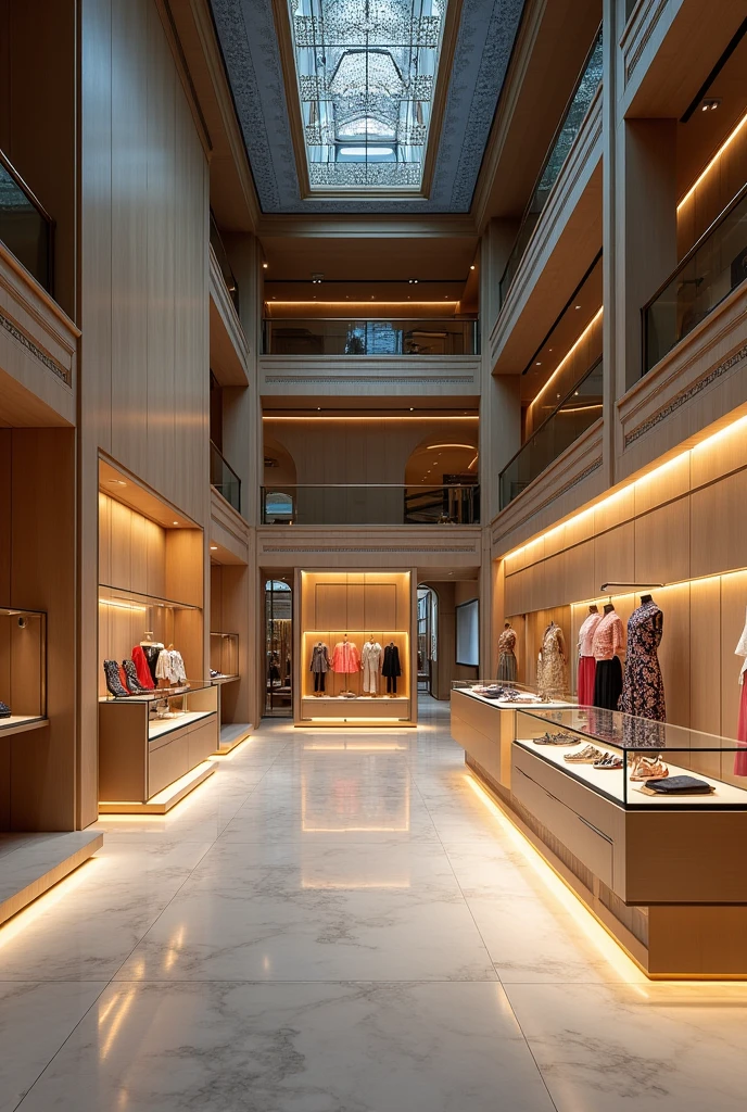 the interior of my very large company with ladies' textile display cases that has my Lady Styles brand inside a building