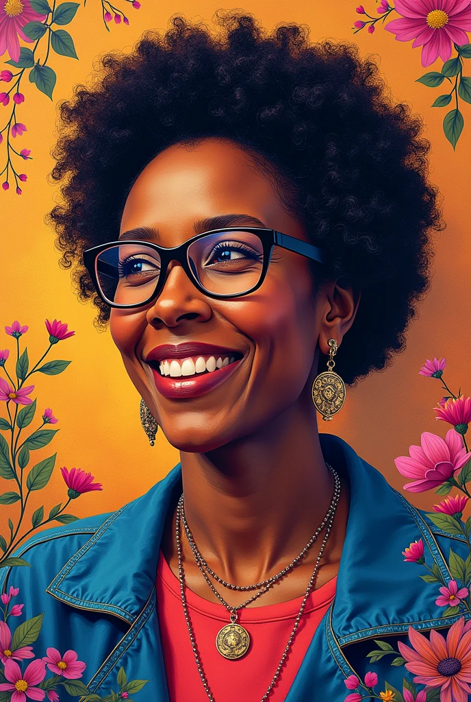 Philosopher Bell Hooks version drawing with color