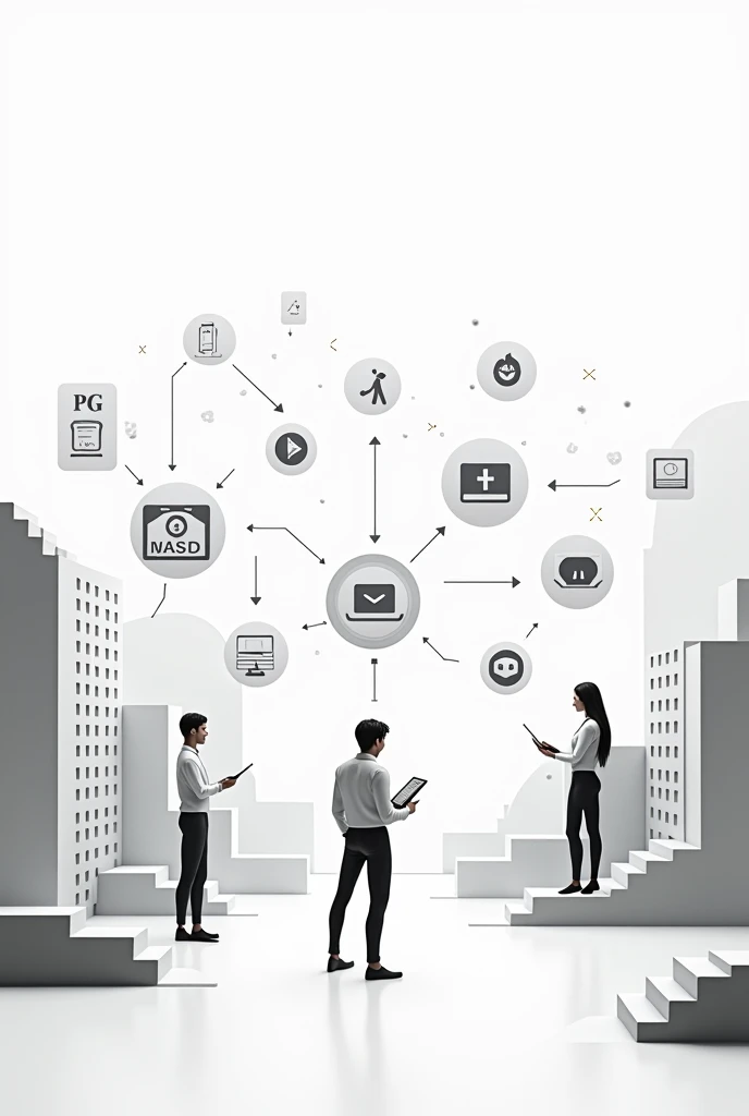 Black and white animated images on the topic of information system and its resources