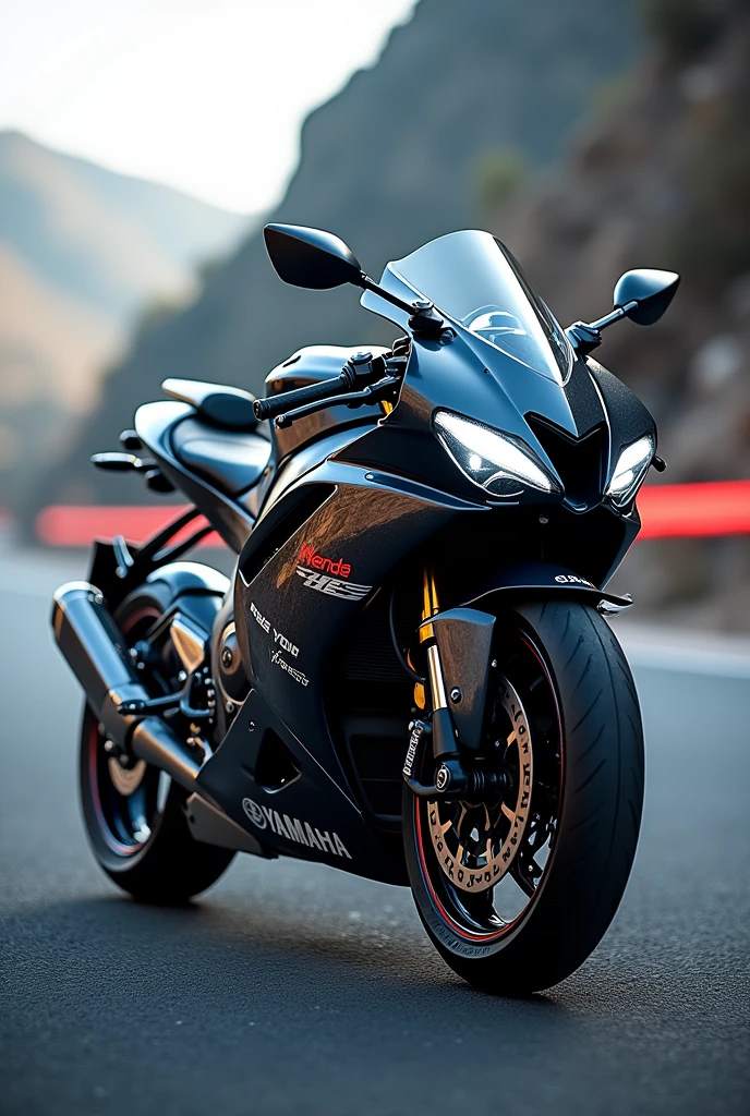 Crea por favor una moto YAMAHA y la frase REVS YOUR HEART