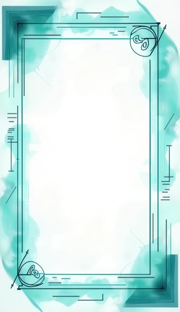 Turquoise design of math page frame