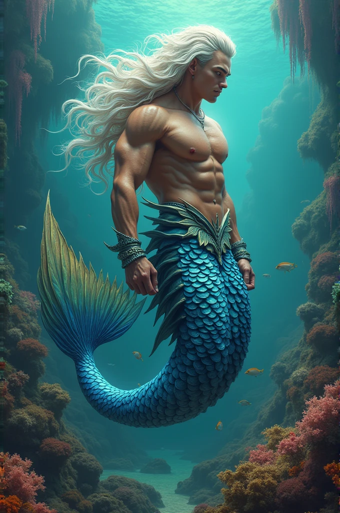 HANDSOME TRITON FISH TAIL MAN 
