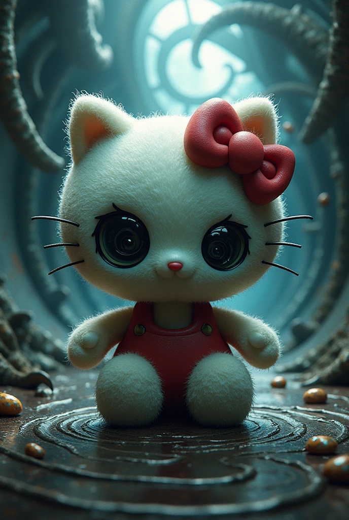 make hello kitty mixed with the uzumaki manga