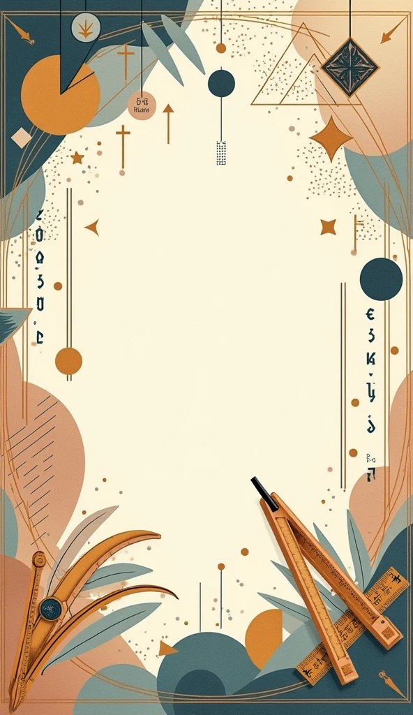 Page frame design with mathematical tools and geometric shapes and Persian numbers