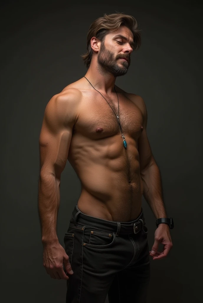 Man with a big and thick penis that you can see his penis falling