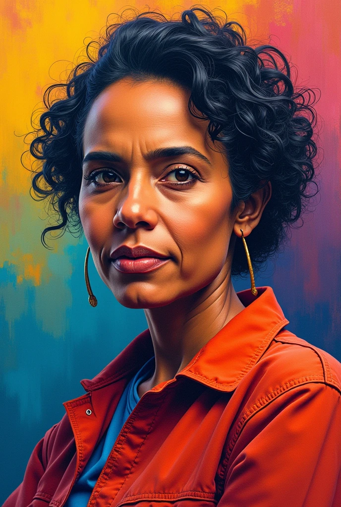 Philosopher Lelia González colored drawing version