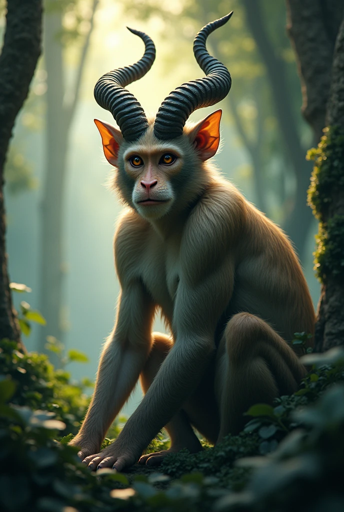 Create a horned monkey