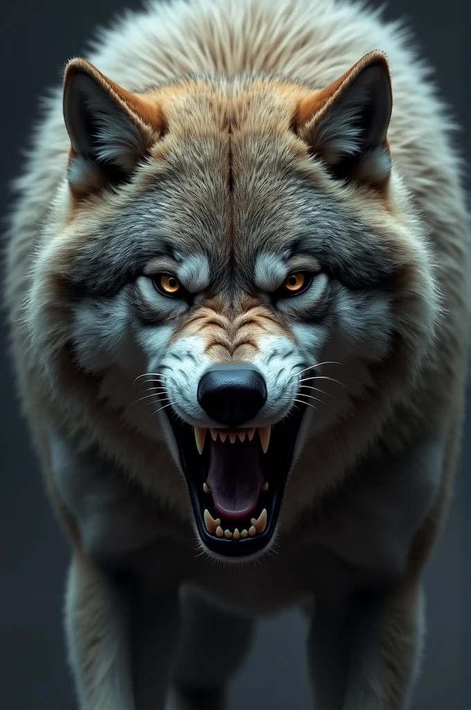 An angry wolf