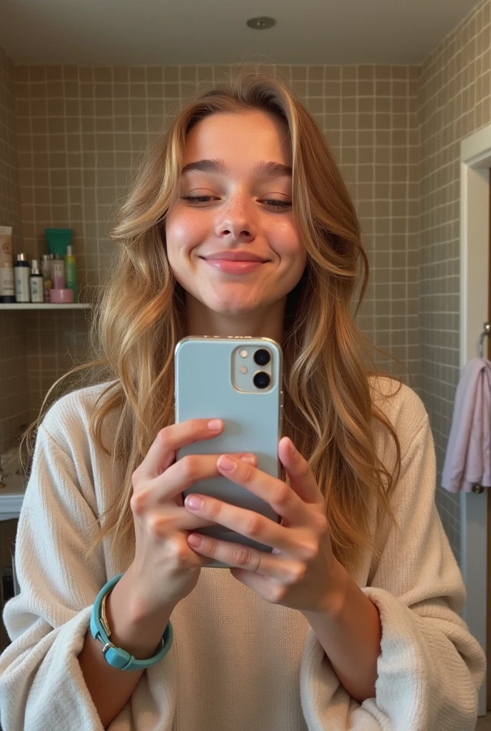 taking a selfie in the bathroom