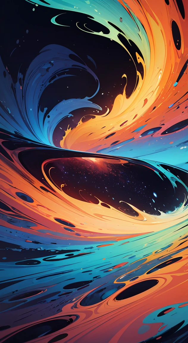 a surreal colorful abstract landscape, vibrant and flowing liquid paint clouds, minimalist design, psychedelic, dreamlike atmosphere, high quality, intricate details, 4k, 8k, photorealistic, masterpiece