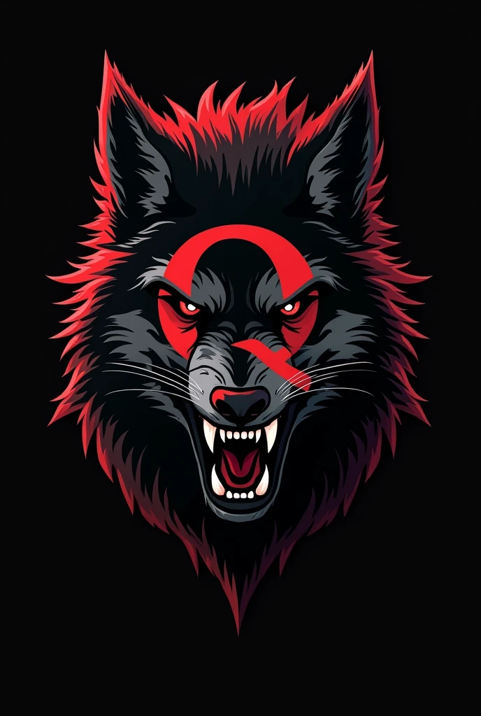A logo of an angry wolf in black with red Q says lonely tc