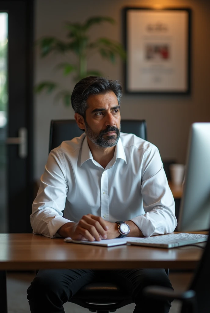 A pakistani guy sitting in office