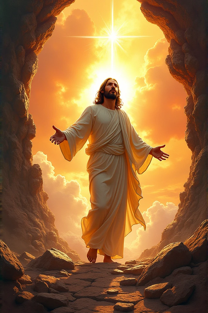 A cover of Jesus resurrection with bright colors