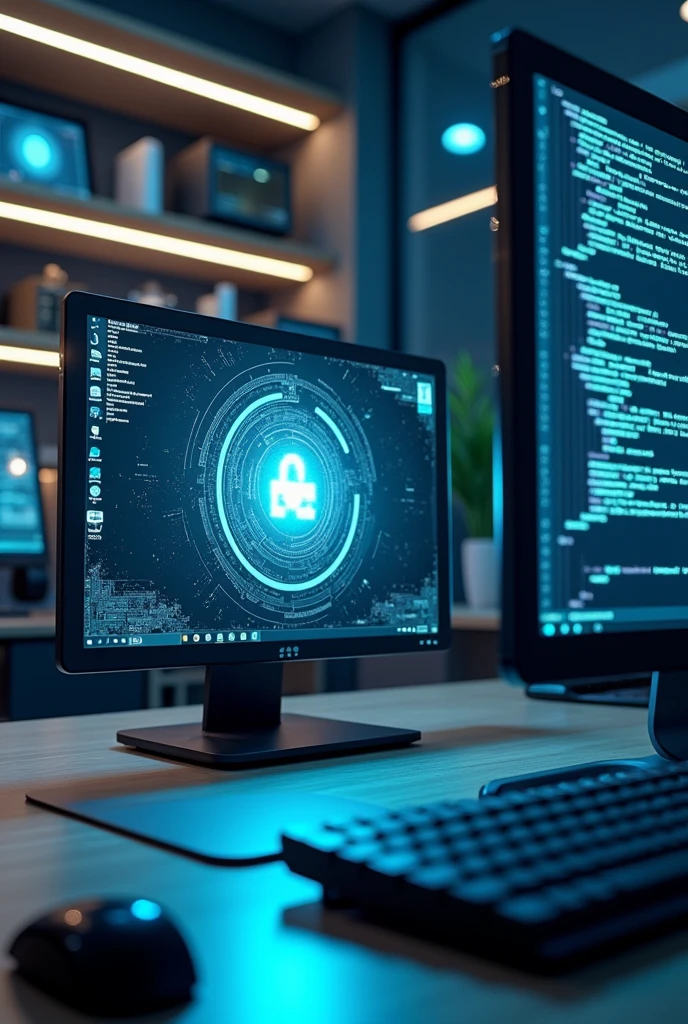 Generate an image of computers with the following description: Formatting Cleaning Software and hardware maintenance Walin Xavier Whatsapp: (17) 99660-2345 