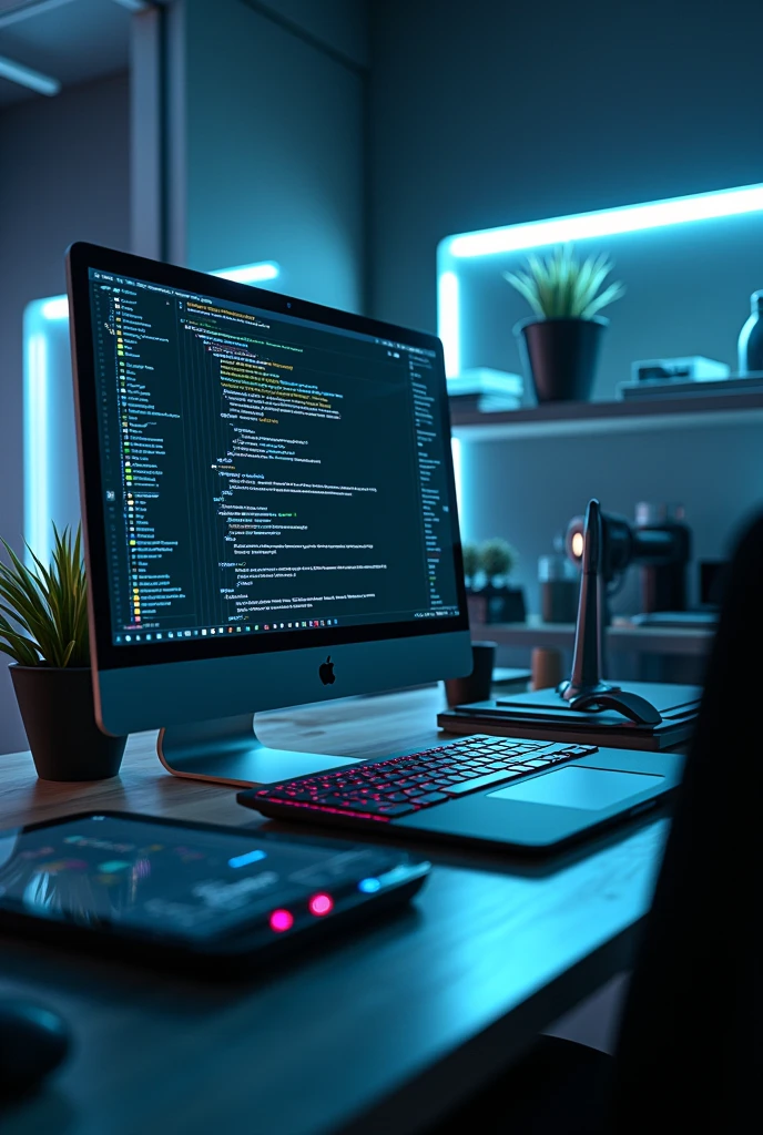 Generate an image of computers with the following description: Formatting Cleaning Software and hardware maintenance Walin Xavier Whatsapp: (17) 99660-2345