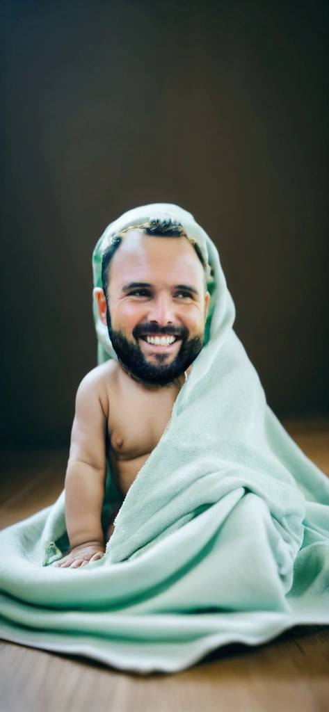 Le corps d'un bébé en couche