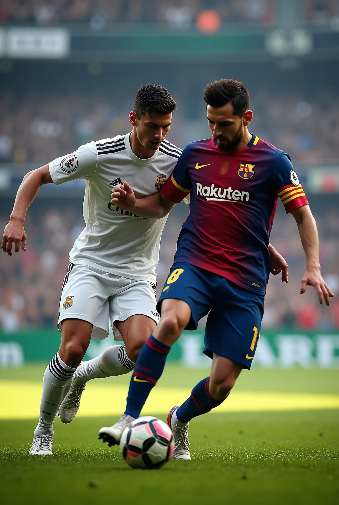 create in Ronaldo and Messi playing