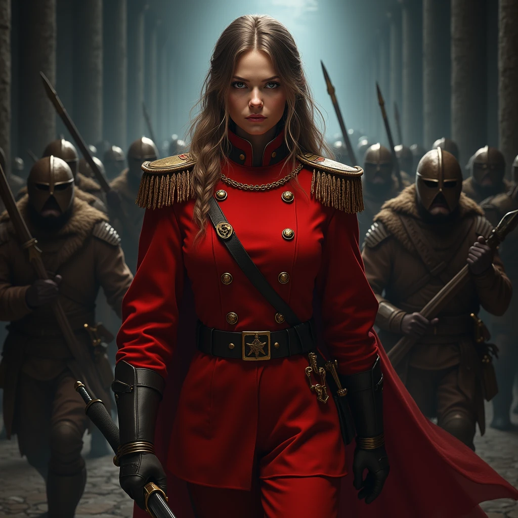 Human female bayonet、Wearing a red captain's uniform, he leads the bayonet unit.、Dungeons&Dragons