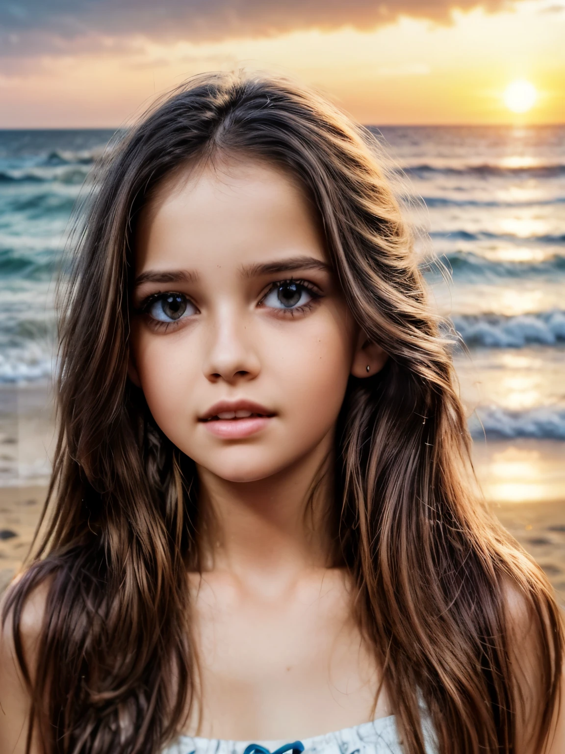 a group of boys and girls near the beach on a summer night, beautiful detailed eyes, beautiful detailed lips, extremely detailed eyes and face, long eyelashes, teenage, candid, natural outdoor lighting, sunset sky, crashing waves, sand, palm trees, vibrant colors, cinematic, dramatic, 8k, high resolution, photorealistic, hyper detailed, stunning, masterpiece