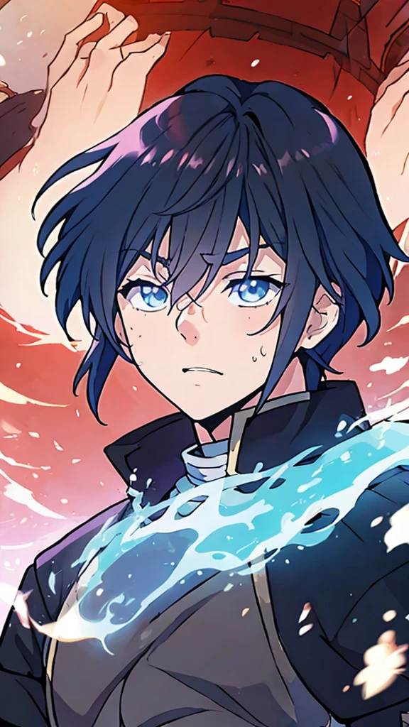 ((masterpiece)) best quality, 8k, high quality, high resolution, super detailed, ultra-detailed, photorealistic, beautiful and finely detailed face and eyes, ultra-detailed and detailed skin texture, masterpiece, best quality shadows, clean lines, realistic looks, best generation, smooth color transitions, life-like portrayal, anime - style image of a soft featured young man with Black hair and a cape, badass anime 8 k, gapmoe yandere grimdark, portrait gapmoe yandere grimdark, shalltear bloodfallen, best anime 4k konachan wallpaper, yandere, gapmoe yandere, yandere intricate, zerochan art, zerochan, anime moe artstyle, Tensura, Rimuru Tempest, Cover art style
