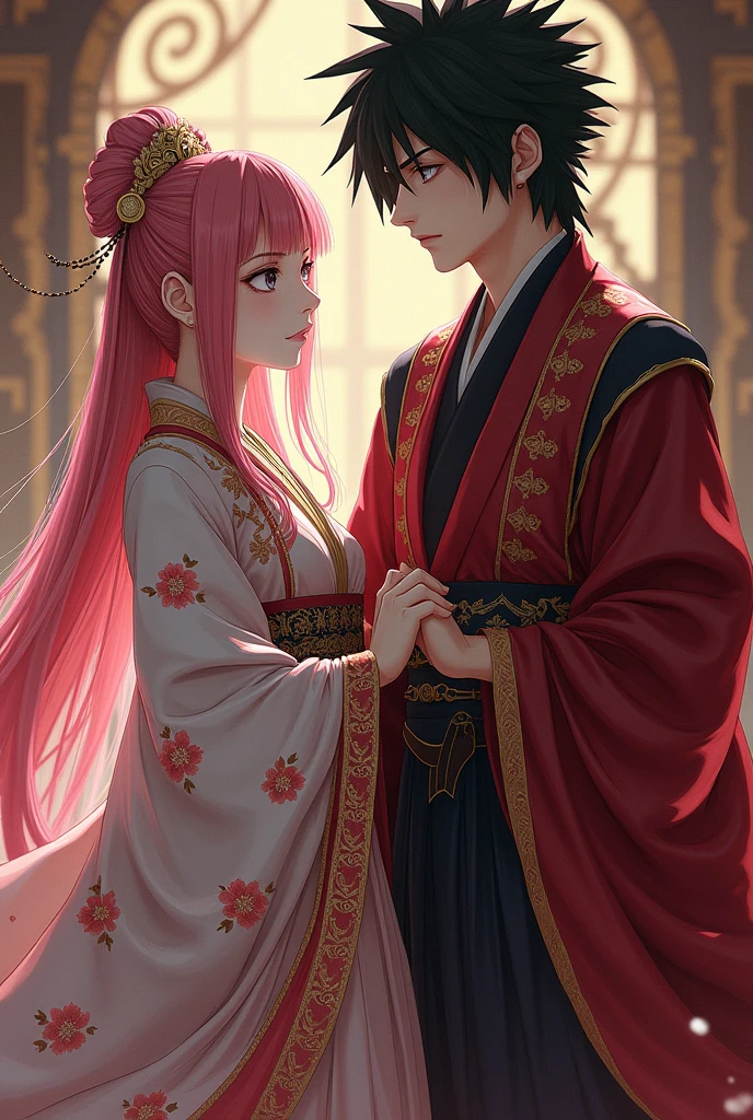 Sasuke and Sakura. Intricate Shinobi dressing. Royalty styled. Ultra high quality.