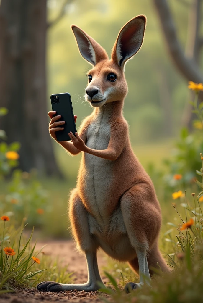 Kangaroo taking a selfie