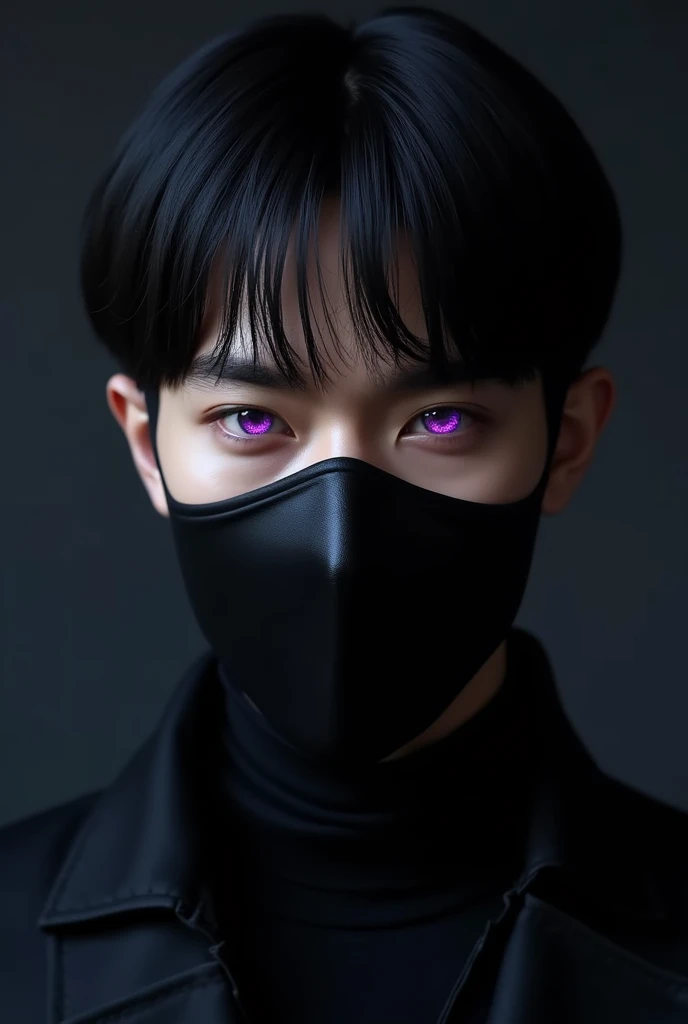 Avatar of a straight black haired man with a black mask and purple eyes