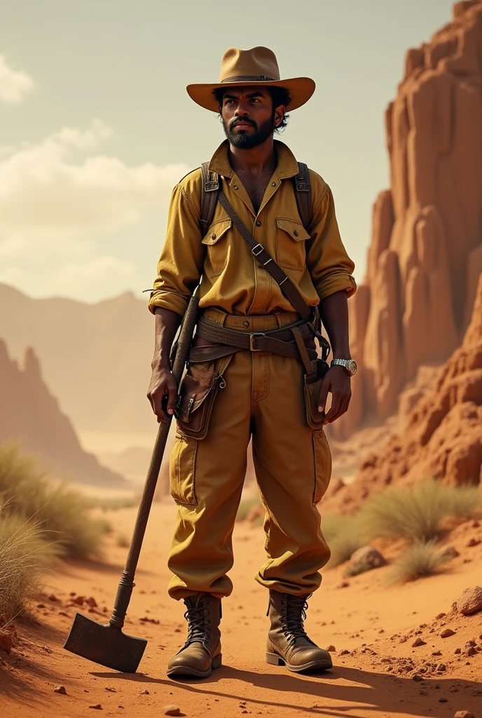 I want a picture of a young gold prospector in Mauritania