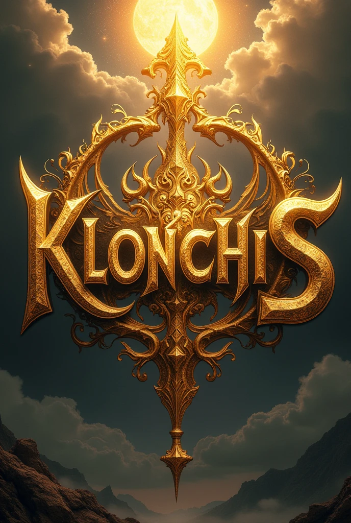 make an image that says klonchis but is golden and epic