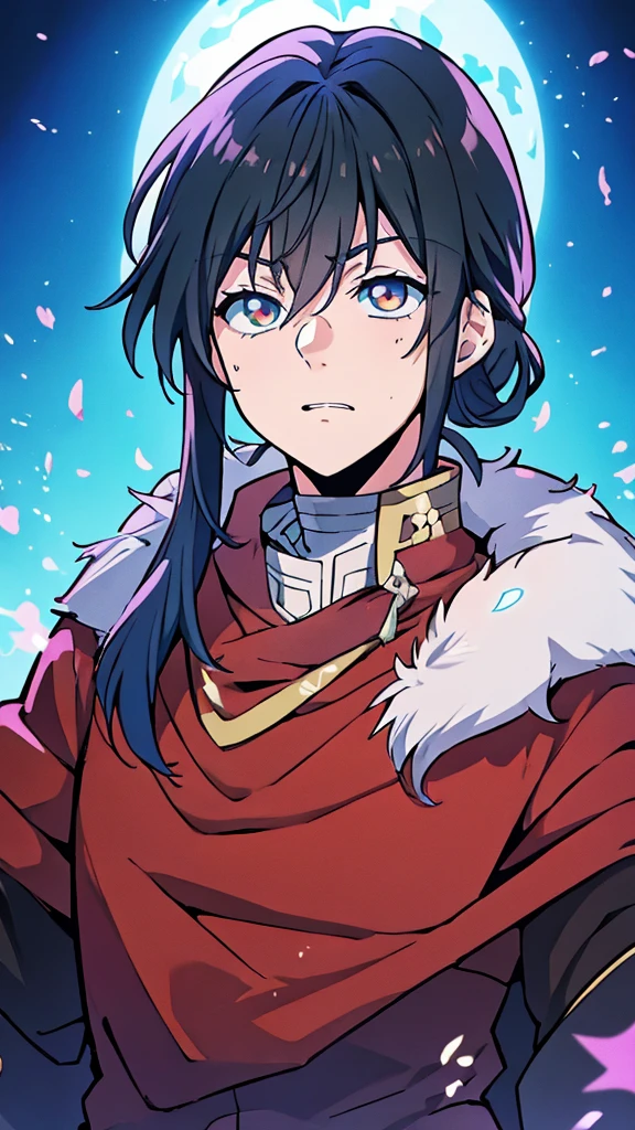 ((masterpiece)) best quality, 8k, high quality, high resolution, super detailed, ultra-detailed, photorealistic, beautiful and finely detailed face and eyes, ultra-detailed and detailed skin texture, masterpiece, best quality shadows, clean lines, realistic looks, best generation, smooth color transitions, life-like portrayal, anime - style image of a soft featured young man with Black hair and a cape, badass anime 8 k, gapmoe yandere grimdark, portrait gapmoe yandere grimdark, shalltear bloodfallen, best anime 4k konachan wallpaper, yandere, gapmoe yandere, yandere intricate, zerochan art, zerochan, anime moe artstyle, Tensura, Rimuru Tempest, Cover art style, crimson eyes