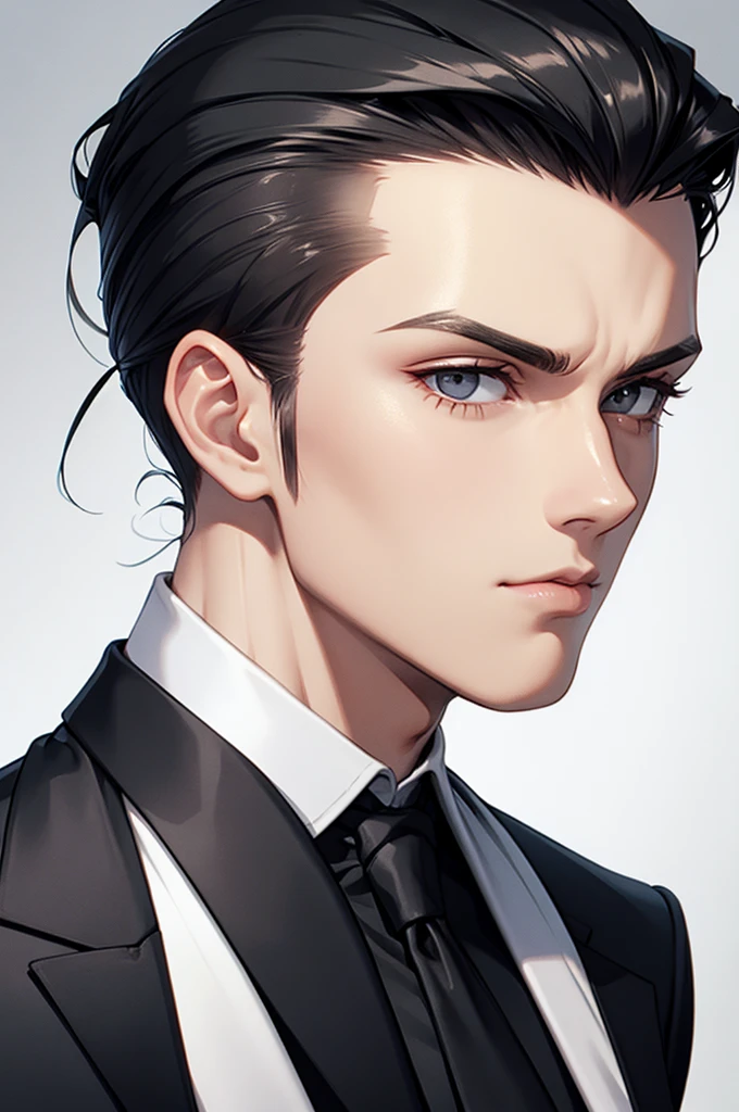 slicked back hairstyle