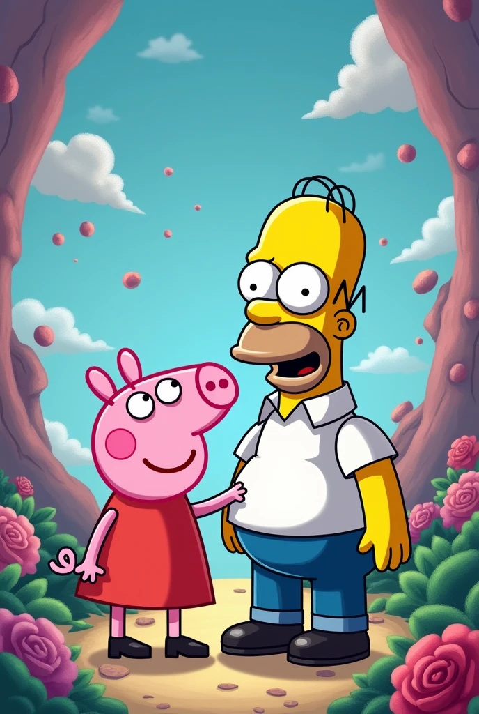 Peppa pig and Homer