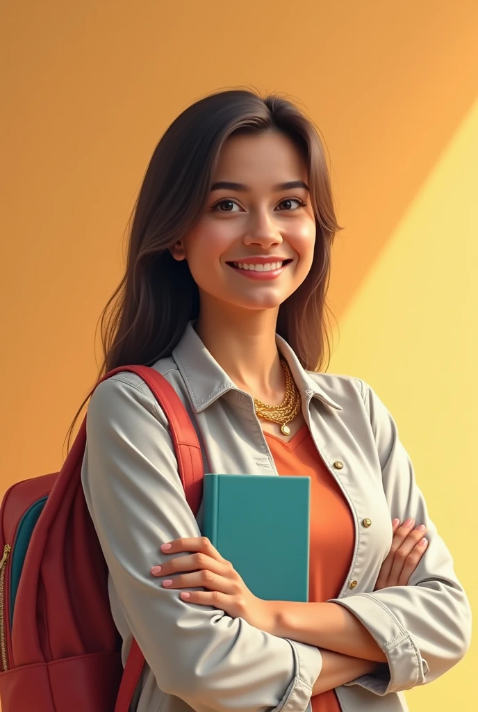 Create a cover for your writing assignment in light brown, very clear with the following information: name: Julia Freitas Miguez Andrade. Female teacher: Paula Borges. series: 1st Year of High School