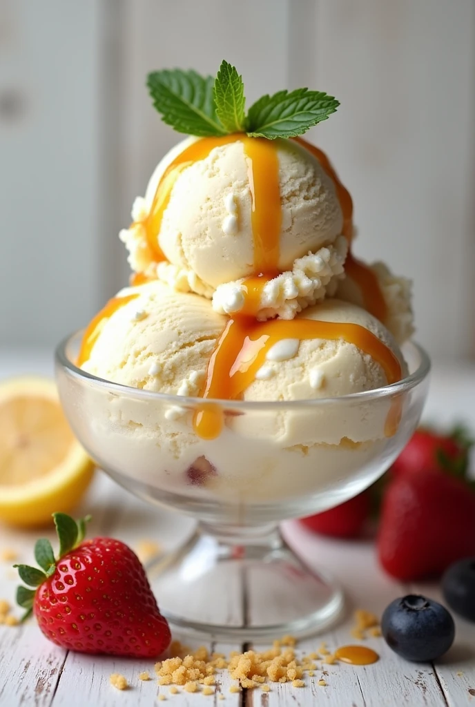 homemade ice cream 
