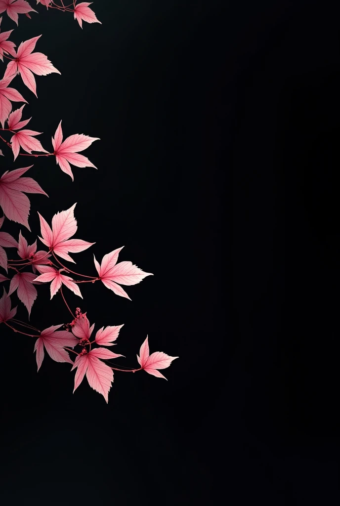 Art involving some leaves of the Sakura tree along with the symbol of the country of South Korea with the image background black