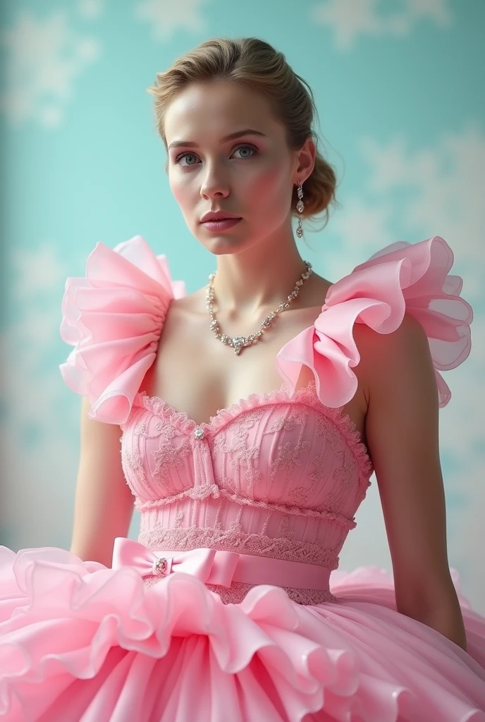 Ryan gosling wearing a pink ta fashion dress