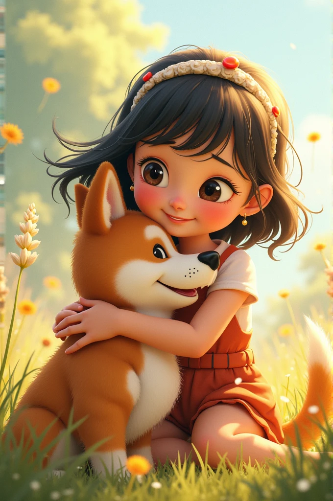 Tomasa and a dog 