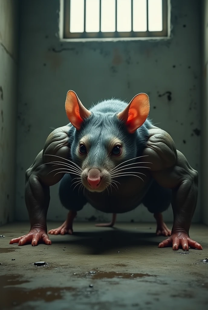 Rat jumain muscle qui fait des pompes en cellule