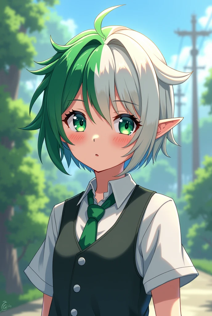 In her youth, she had short green hair and elfish ears. Her tomboyish appearance initially made Rudeus believe she was a boy.

After the Teleport Incident, her hair became white. Although she grew to have a more feminine body, her slender appearance combined with her apparel made her look more masculine. She also now wears Gloves in Season 2 as her accessory. Do it anime style