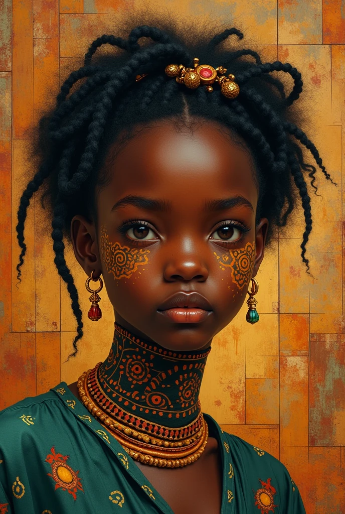 african girl with patren