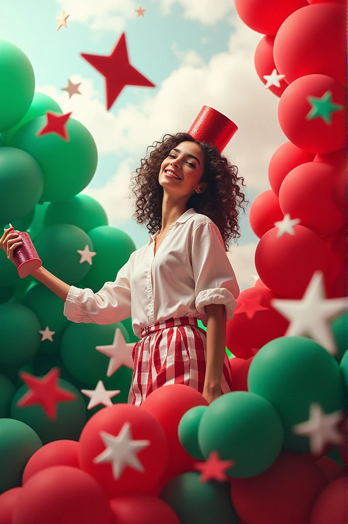 Red white and green color background