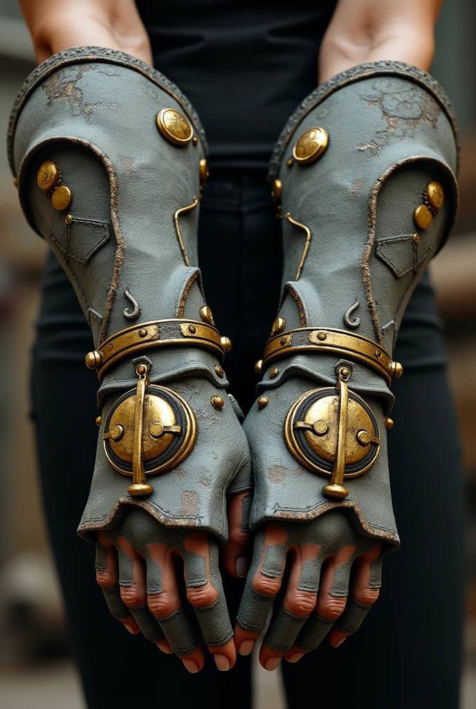 Tenue Steampunk gantelets en pierre